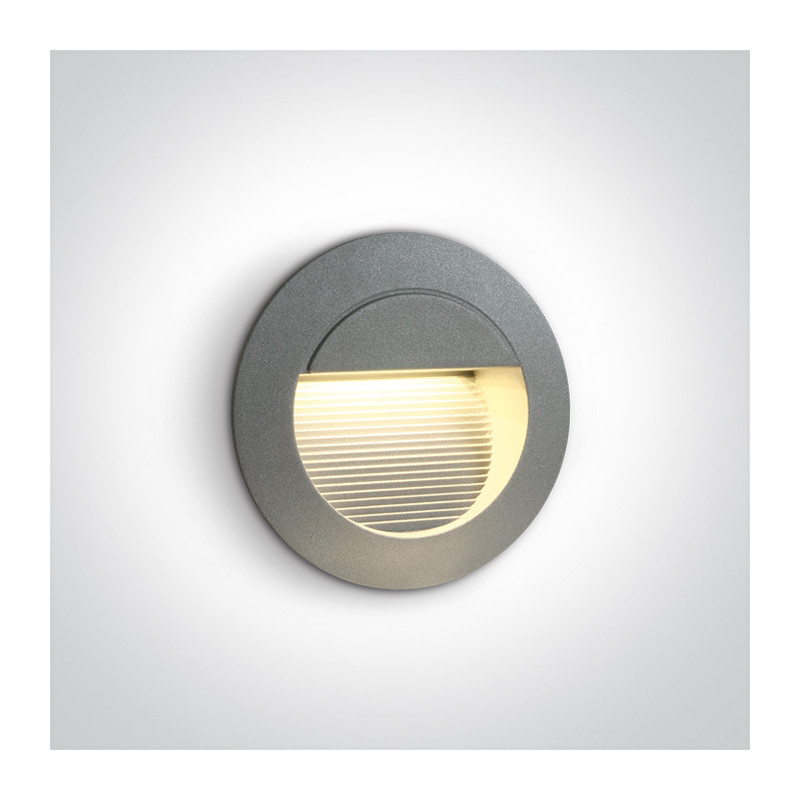 68022/G/W szary wpust ścienny LED 3000K 1,4W IP54 AC LED  betonowy box do montażu w zestawie