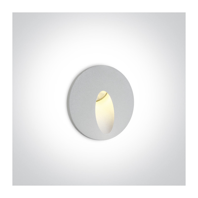 68030/W/W biały wpust ścienny LED 3000K 3W IP54 zasilacz 700mA i  betonowy box do montażu w zestawie