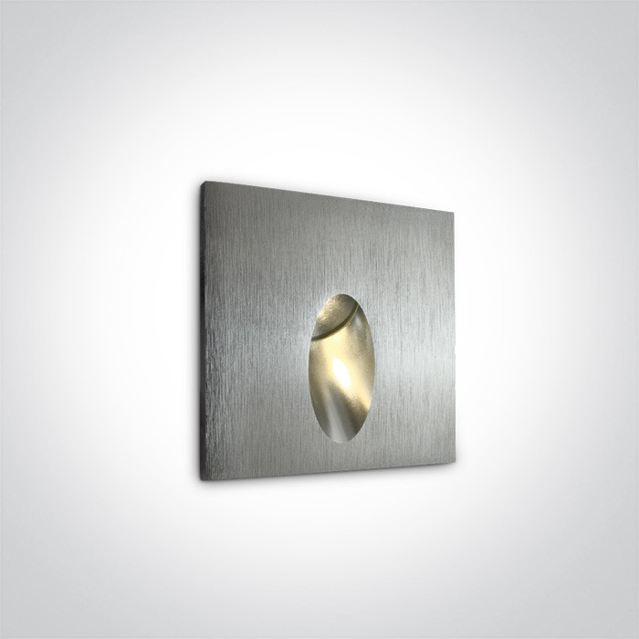 68032/AL/W aluminiowy wpust ścienny 3000K LED 3W IP54 zasilacz i  betonowy box do montażu w zestawie