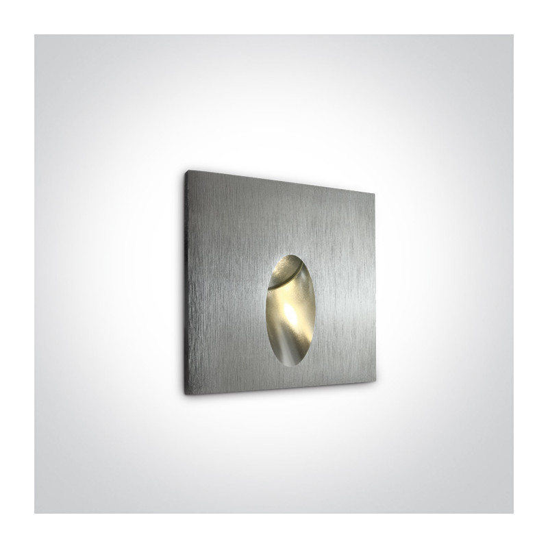 68032/AL/W aluminiowy wpust ścienny 3000K LED 3W IP54 zasilacz i  betonowy box do montażu w zestawie