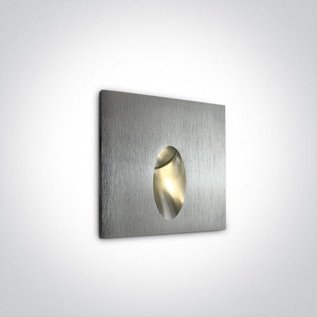 68032/AL/W aluminiowy wpust ścienny 3000K LED 3W IP54 zasilacz i  betonowy box do montażu w zestawie