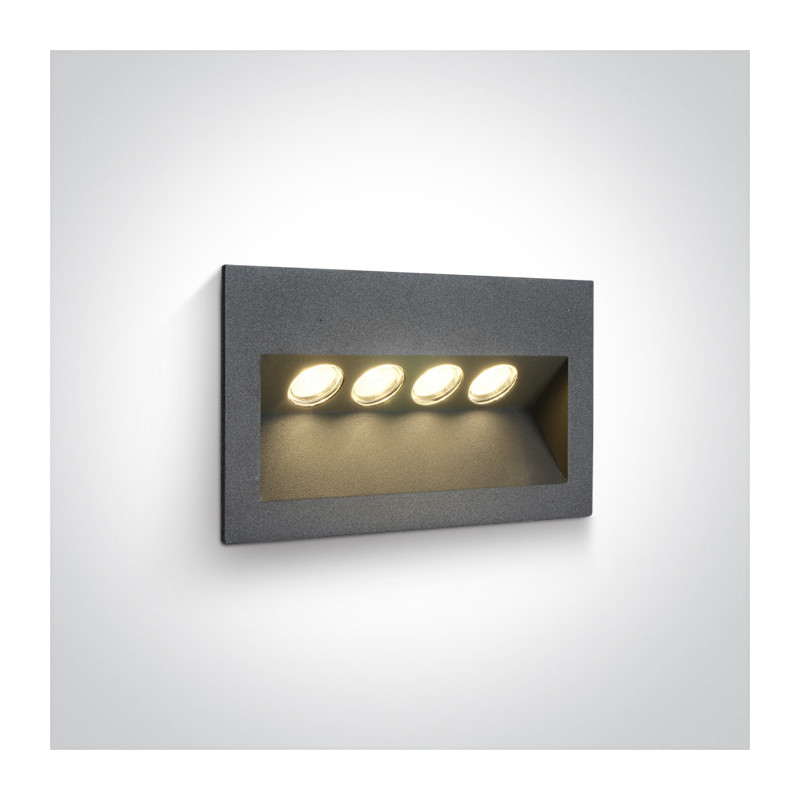 68048/AN/W wpust ścienny w kolorze antracyt LED 3000K 4x1W IP65  zasilacz 350mA i  betonowy box do montażu w zestawie