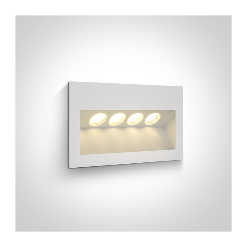 68048/W/W biały wpust ścienny LED 3000K 4x1W IP65  zasilacz 350mA i  betonowy box do montażu w zestawie