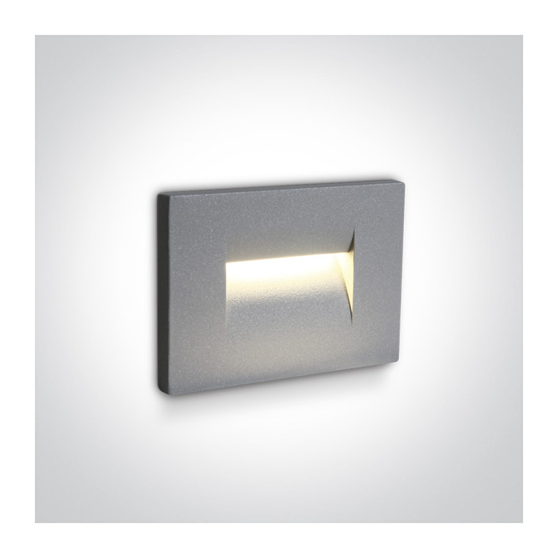 68064/G/W szara ścienna oprawa  do wbudowania LED 3000K 3,6W  IP65 zasilacz 350mA i  betonowy box do montażu w zestawie