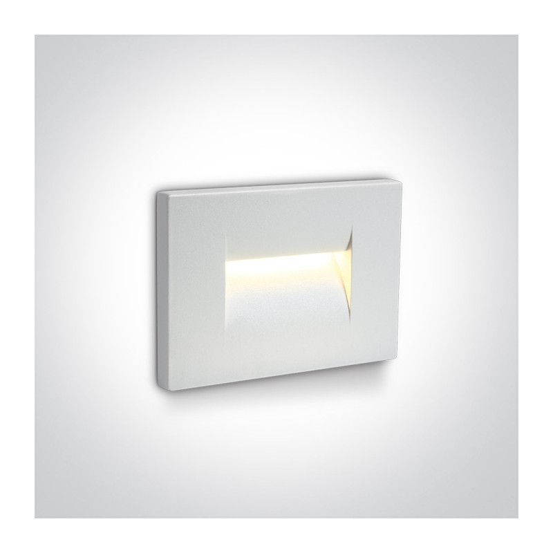 68064/W/W biała ścienna oprawa  do wbudowania LED 3000K 3,6W  IP65 zasilacz 350mA i  betonowy box do montażu w zestawie