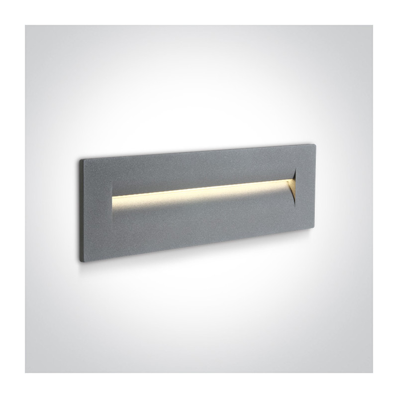 68066/G/W szara ścienna oprawa do wbudowania LED 3000K 8,5W  IP65 zasilacz 500mA i  betonowy box do montażu w zestawie