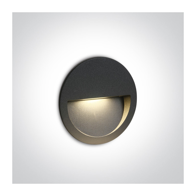 68068/AN/W wpust ścienny w kolorze antracyt LED 3000K 3W IP65 zasilacz 350mA i  betonowy box do montażu w zestawie