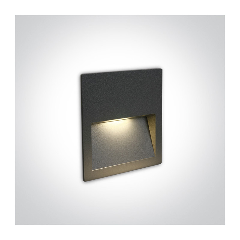 68068A/AN/W wpust ścienny w kolorze antracyt LED 3000K 3W IP65 zasilacz 350mA i  betonowy box do montażu w zestawie