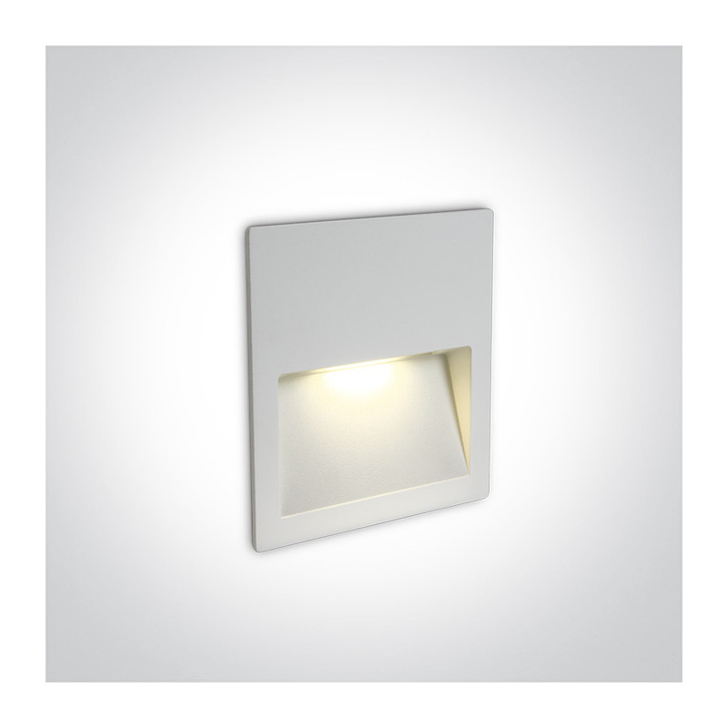 68068A/W/W biały wpust ścienny LED 3000K 3W IP65 zasilacz 350mA i  betonowy box do montażu w zestawie 