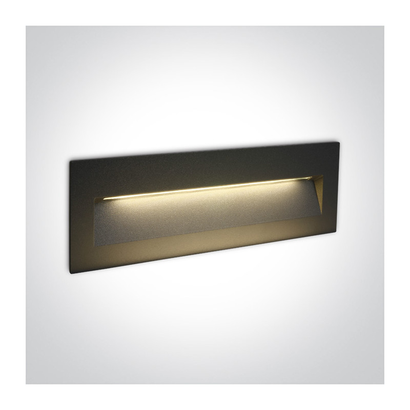 68068C/AN/W wpust ścienny w kolorze antracyt LED 3000K 6W IP65 zasilacz 350mA i  betonowy box do montażu w zestawie