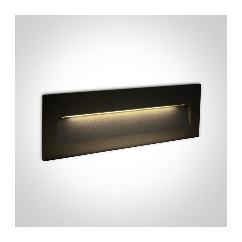 68068C/B/W czarny wpust ścienny LED 3000K 6W IP65 zasilacz 350mA i  betonowy box do montażu w zestawie  