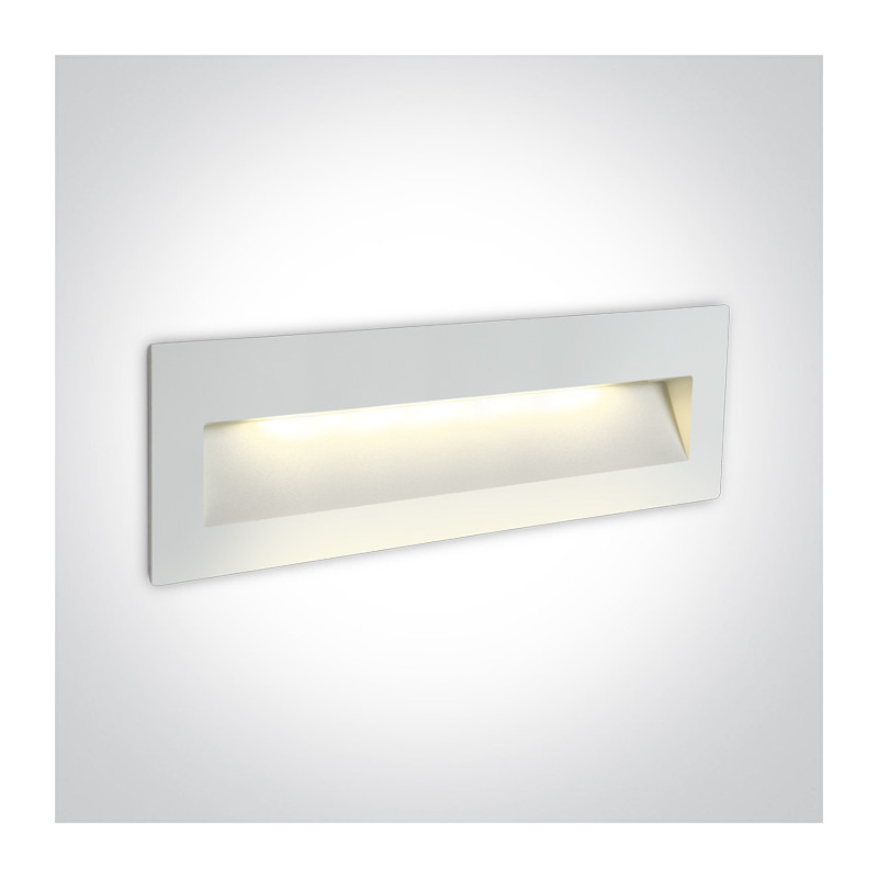 68068C/W/W biały wpust ścienny LED 3000K 6W IP65 zasilacz 350mA i  betonowy box do montażu w zestawie  