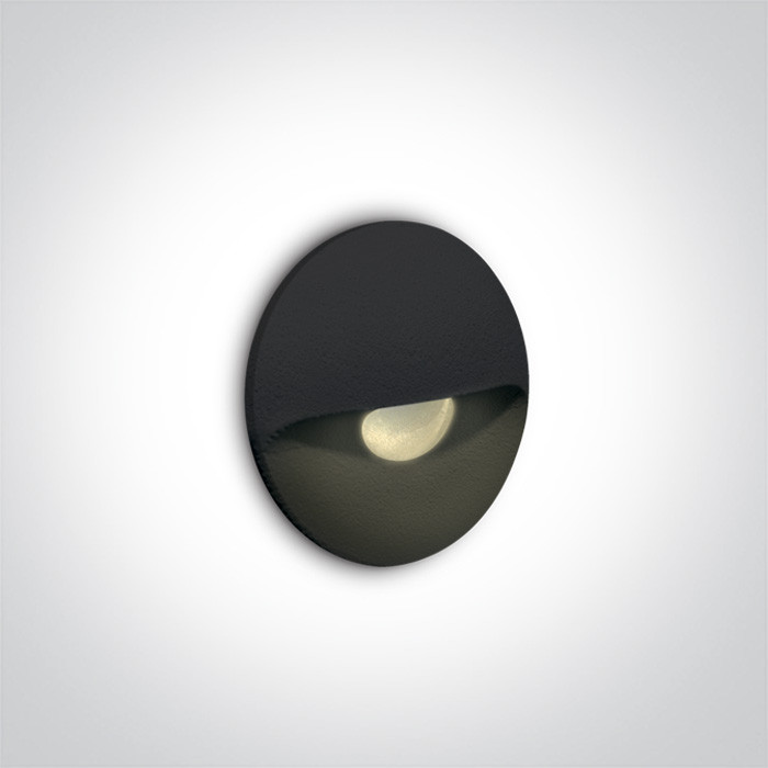 68070A/B/W czarny wpust ścienny LED 3000K dark light 1W  wymagany zasilacz 350mA