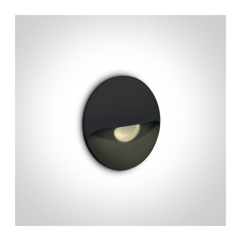 68070A/B/W czarny wpust ścienny LED 3000K dark light 1W  wymagany zasilacz 350mA