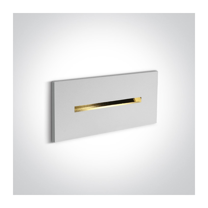 68078/W/W biały wpust ścienny LED 3000K 2W ,  betonowy box do montażu w zestawie wymagany zasilacz 700mA 