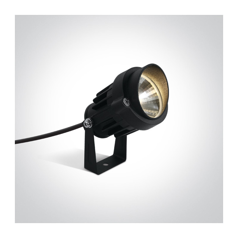 7068/B/W czarna lampa ogrodowa  COB LED 6W IP65 kolec w zestawie 